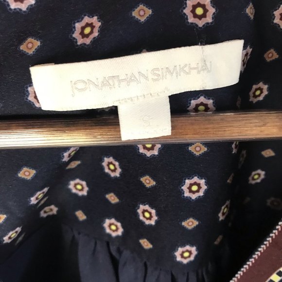 Authentic Jonathan Simkhai Scarf Print Crepe Wrap Womem Blouse tops Sz Small S - Picture 9 of 10